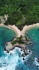 Aerial photo of Cabo San Juan, Tayrona Natural Park, Colombia