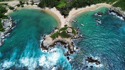 Aerial photo of Cabo San Juan, Tayrona Natural Park, Colombia