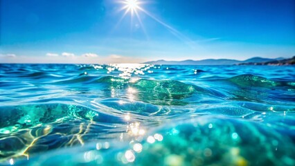 Obraz premium Tranquil Blue Sea and Sky Macro Photography for Serenity and Calmness