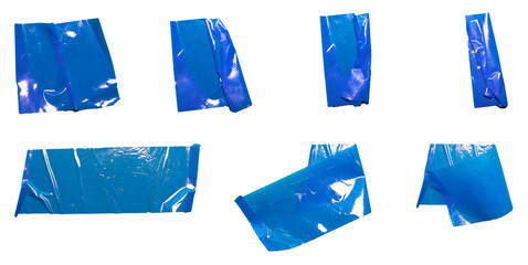 blue scotch tape isolated on transparent background
