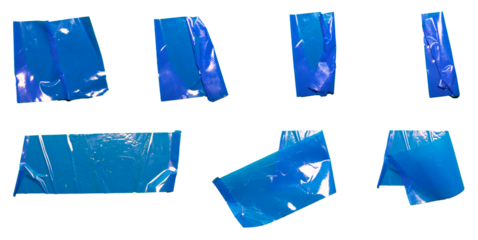 blue scotch tape isolated on transparent background