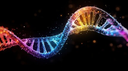 Illuminated Abstract DNA Molecule Representing Medical Science, Genetics, and Biotechnology Breakthroughs
