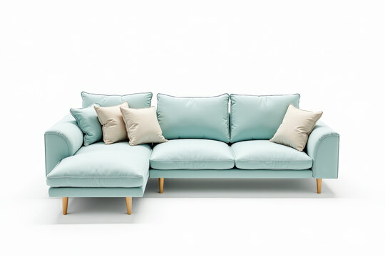 recommend clip art: upholstered sofa with cushions on a white background isolated front view