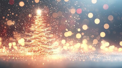 Defocused Christmas tree. Defocused Lights. Christmas tree background