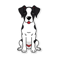 Fototapeta premium Die-cut sticker of cute Great Dane dog on white background