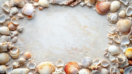 Obraz premium A border of seashells, 