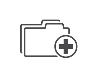 Medical folder line icon. Patient card symbol. Isolated vector image in simple style