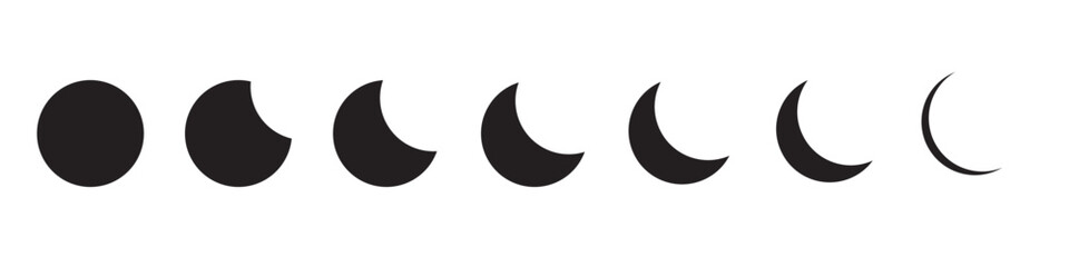 Moon stars icon set. night moon with stars vector symbol. half ramadan moon sign in black filled and outlined style.