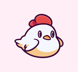 Chicken Character Vector Illustration with Playful Expression for Fun Designs Cute Cartoon