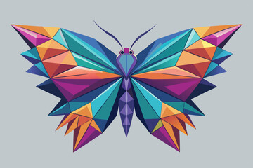 Abstract Butterfly with Polygonal Wings vector illustration