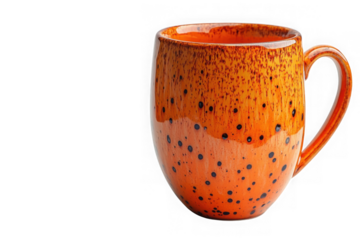 Orange Mug isolated on transparent background, png file, no background png file