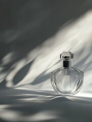 Perfume bottle on white surface