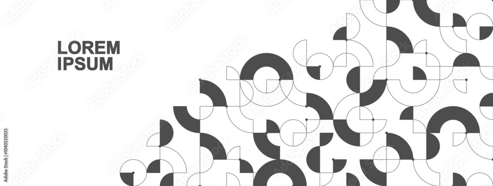 Poster bauhaus geometric pattern background. vector abstract trendy pattern for header, web banner, website