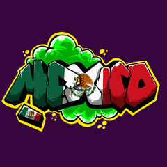 Mexico in graffiti art style