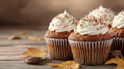 Delightful Cupcakes with Whipped Cream and Toppings