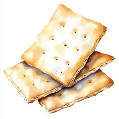 Crackers watercolor clipart illustration