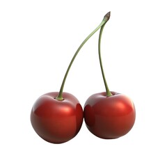 3D Cartoon Render of Double Cherry