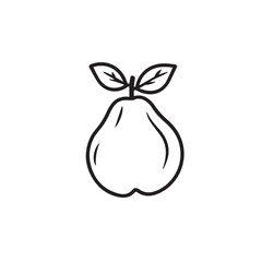 Pears In cartoon, hand-drawn flat style. image for social media, websites and UI. Isolated 2D vector design in logo, icon, sketch style, simple line vector, single color. AI Generative Art.