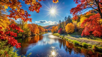 Vibrant Autumn Foliage in September - Nature's Colorful Landscape Photography