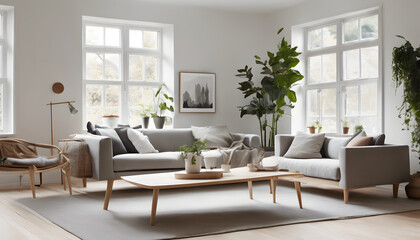 Modern Scandinavian-Style Living Room with Natural Elements