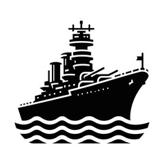 Obraz premium Battleship Warship icon Vector Art image 