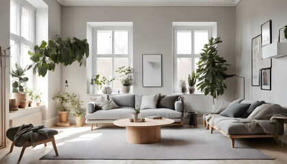 Modern Scandinavian-Style Living Room with Natural Elements