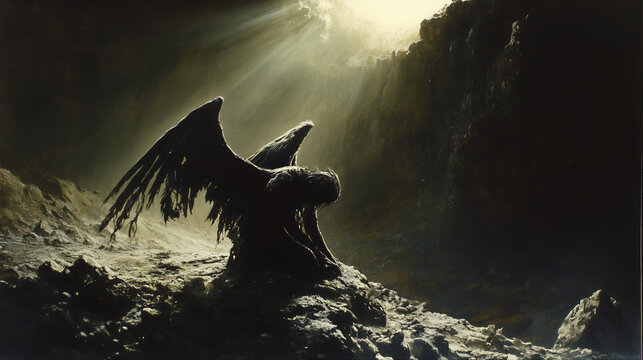 Falling angel in the abyss