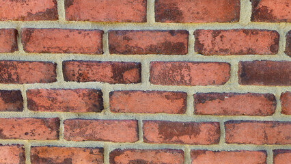 close up of retro red brick wall creative backdrop