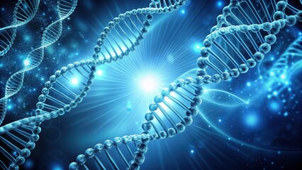 Naklejka premium Fractal background with DNA strands , science, genetics, abstract, biology, pattern, molecular, technology