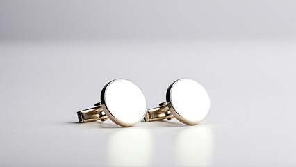 High-quality cufflinks mockup with a clean layout, perfect for displaying branding and logos. Ideal for presentations, advertisements, or e-commerce product listings.