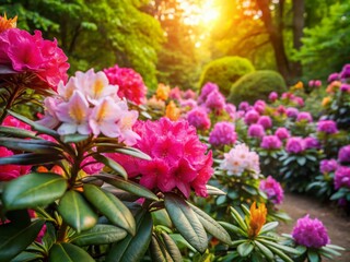 Vibrant Rhododendron Blossoms in Full Bloom - Stunning High Depth of Field Nature Photography