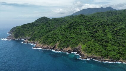 Fototapeta premium Aerial photo of Playa Brava, Tayrona Natural Park, Colombia