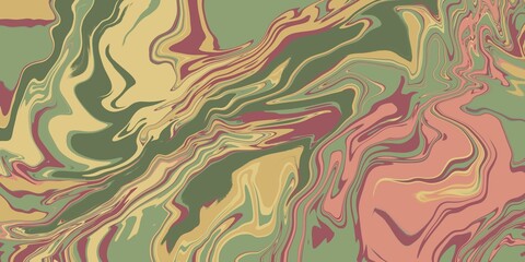 Swirly abstract liquid background. Full frame textures abstract retro muted pastel glowing wave background. Fluid liquid backdrop copy space. Swirling distorted artistic display of fluid motion effect