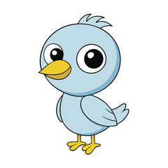 Cute Baby Bird Vector Icons with Minimalist Cartoon Style