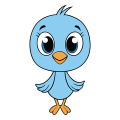 Cute Baby Bird Vector Icons with Minimalist Cartoon Style