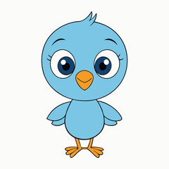 Cute Baby Bird Vector Icons with Minimalist Cartoon Style