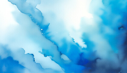 Obraz premium A tranquil blue watercolor abstraction evoking calmness and serenity in nature