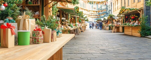 Fototapeta premium A stylish and sustainable Christmas market