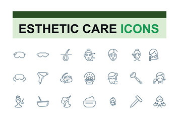 Spa line icons set. Related to massage, skincare, wellness, facial, beauty, salon and more. Thin line icon collection. Editable and pixel perfect.