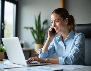 Businesswoman Phone Call.