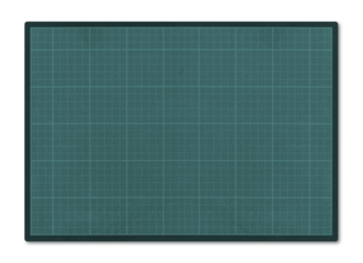 Green cutting mat isolated on transparent background