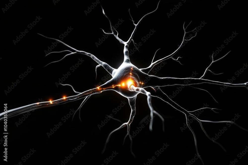 Poster human nerve cell membrane, with voltage-gated ion channels opening and closing as electrical signals