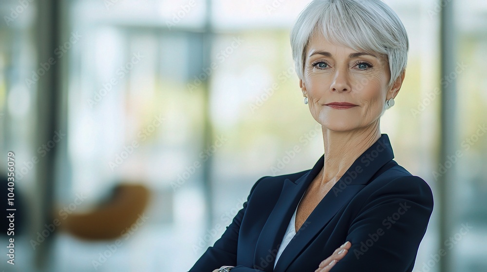 Canvas Prints Confident Senior Businesswoman in Modern Office Setting