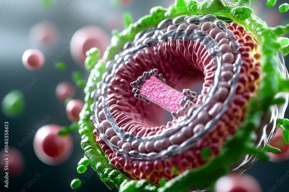 Poster minimalist cross-section of a human cell membrane, showing simple lipid bilayers with a single ion c