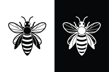 Bee line out illustration Icon on White Vector Backgrounds.