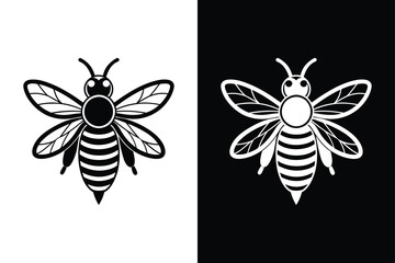 Bee line out illustration Icon on White Vector Backgrounds.