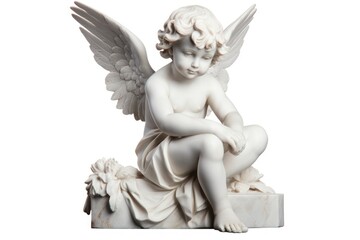 Statue angel white cupid.