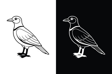 Beautiful bird pigeon silhouette black icon vector art illustration on white background.