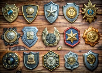 Vintage Shield Badge Collection for Security and Emergency Services