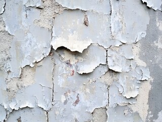 Obraz premium Close-up of peeling paint on a textured wall, showcasing wear and decay.